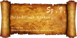 Szirányi Viktor névjegykártya